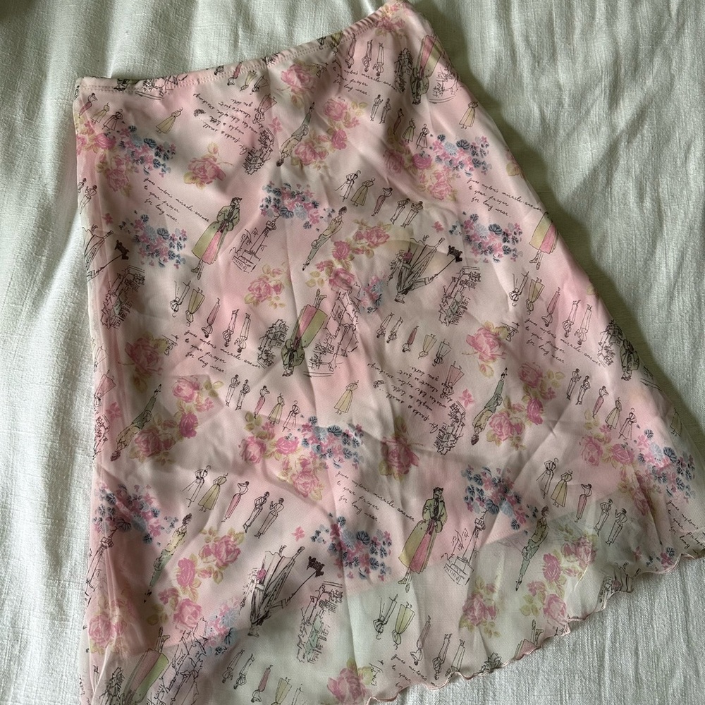 Pink Midi Micro-Mesh Skirt